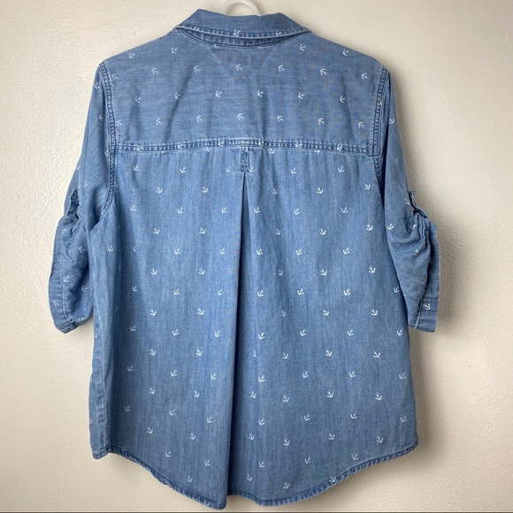 Tommy Hilfiger Chambray Anchor Print Button down - Picture 6 of 8